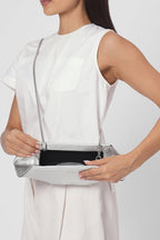 ELIZABETH BAGUETTE MINI CLUTCH IN SILVER