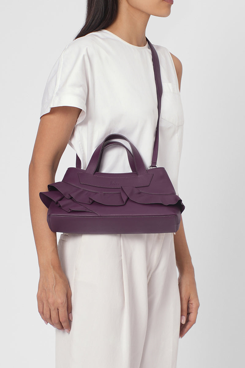 FRANCA BAG RUFFLE NAPPA IN CHERRY