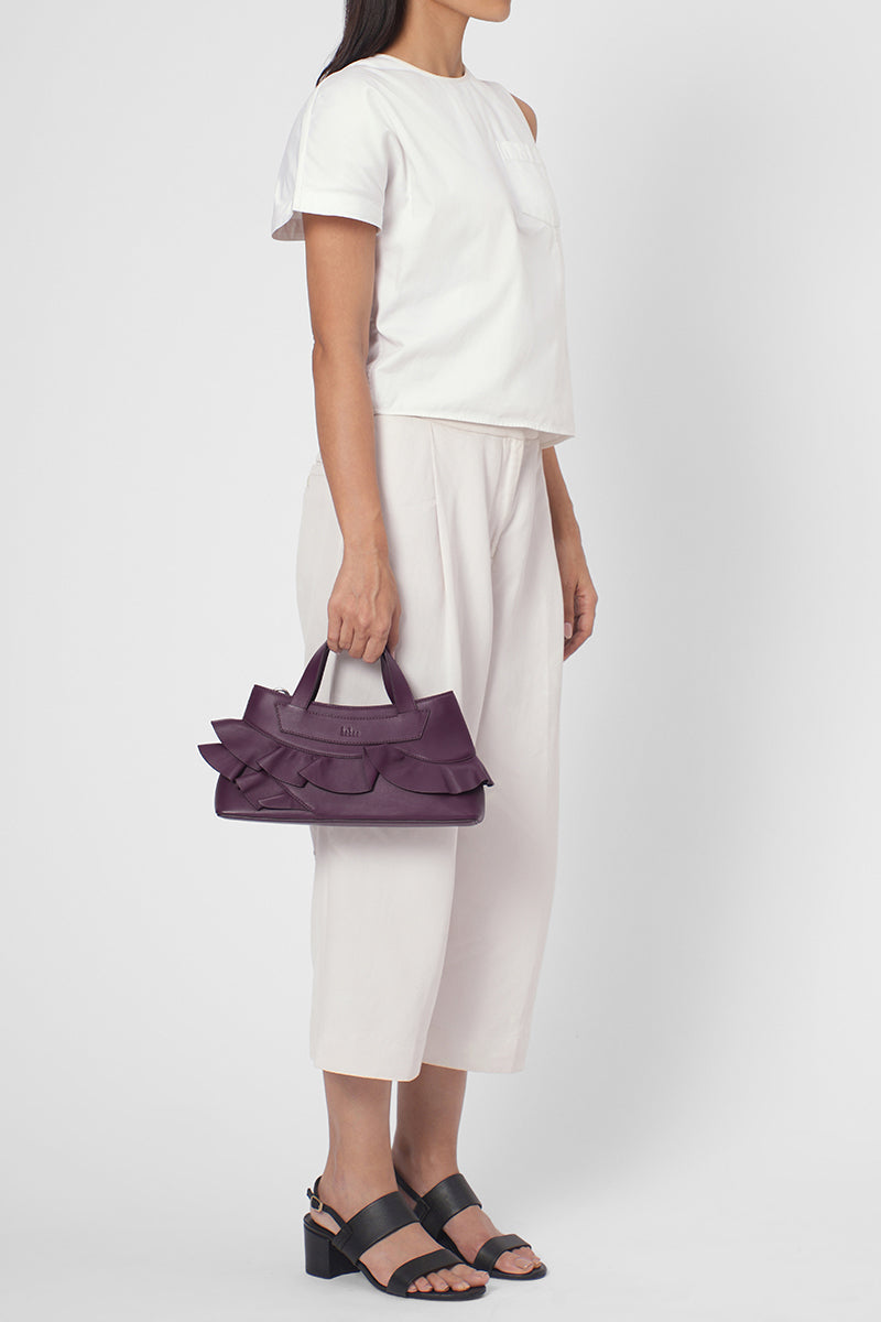 FRANCA BAG RUFFLE NAPPA IN CHERRY
