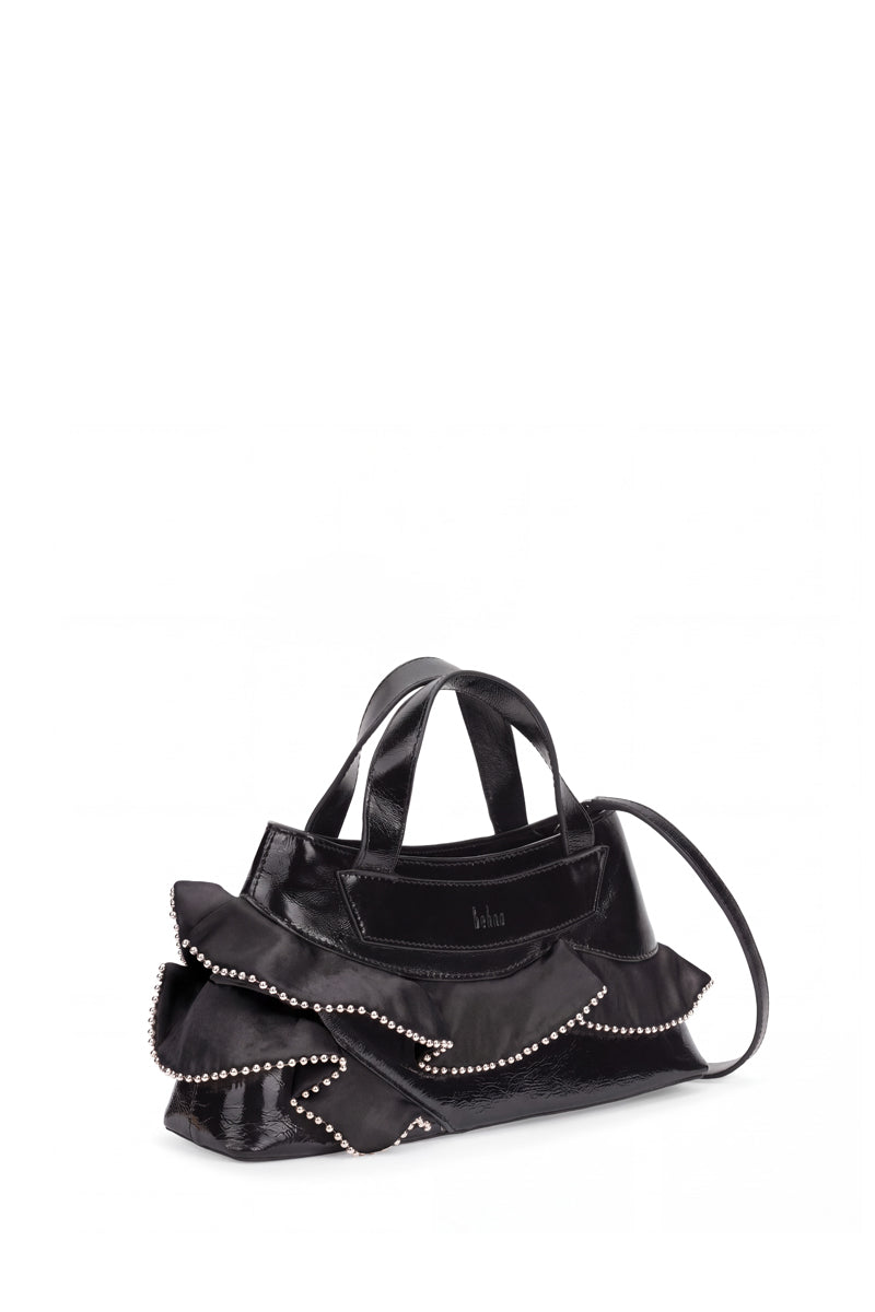 FRANCA BAG SILK RUFFLE SILK AND CRINKLE IN BLACK