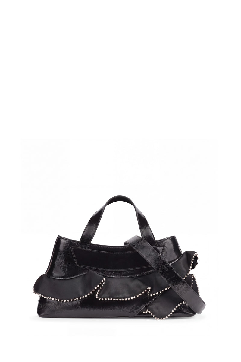 FRANCA BAG SILK RUFFLE SILK AND CRINKLE IN BLACK