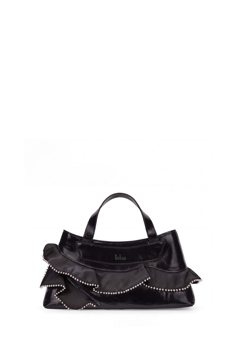 FRANCA BAG SILK RUFFLE SILK AND CRINKLE IN BLACK