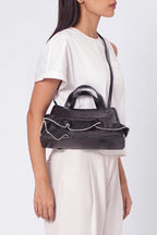 FRANCA BAG SILK RUFFLE SILK AND CRINKLE IN BLACK