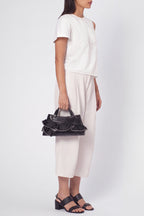 FRANCA BAG SILK RUFFLE SILK AND CRINKLE IN BLACK