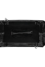 ELIZABETH BAGUETTE MINI CLUTCH RUFFLE SILK CRINKLE IN PUMICE AND BLACK