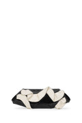 ELIZABETH BAGUETTE MINI CLUTCH RUFFLE SILK CRINKLE IN PUMICE AND BLACK