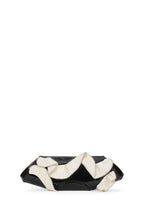 ELIZABETH BAGUETTE MINI CLUTCH RUFFLE SILK CRINKLE IN PUMICE AND BLACK