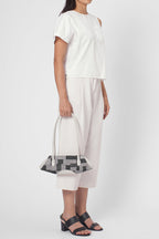 ELIZABETH BAGUETTE MINI KANTHA SILK AND PEBBLE IN PUMICE
