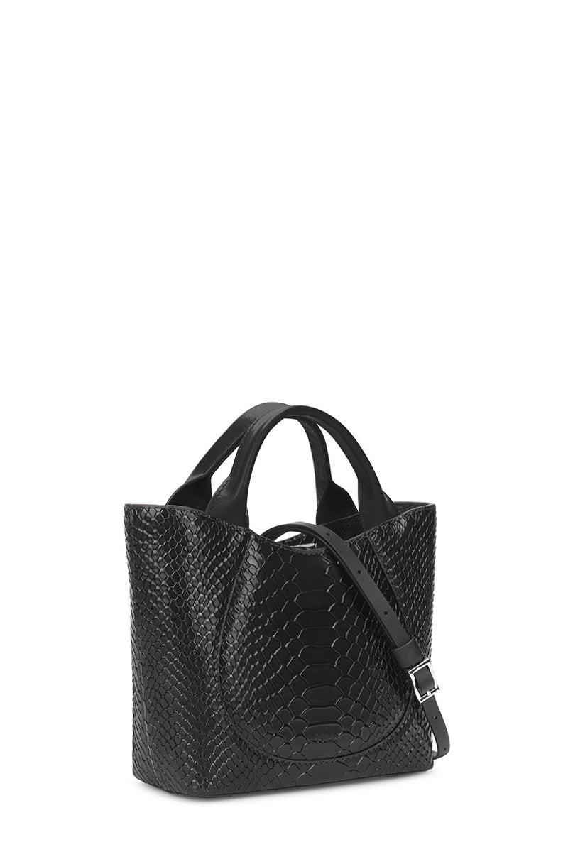 KATRINA MINI TOTE NO2 PYTHON AND NAPPA IN BLACK