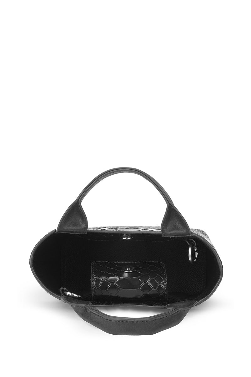 KATRINA MINI TOTE NO2 PYTHON AND NAPPA IN BLACK