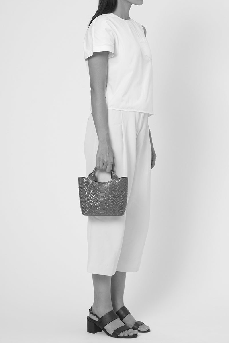 KATRINA MINI TOTE NO2 PYTHON AND NAPPA IN BLACK