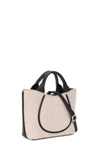 KATRINA MINI TOTE NO2 BOUCLE WOOL NAPPA IN PUMICE AND BLACK
