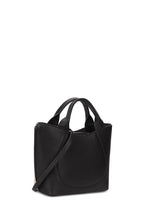KATRINA MINI TOTE NO2 BOUCLE WOOL NAPPA IN PUMICE AND BLACK
