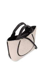 KATRINA MINI TOTE NO2 BOUCLE WOOL NAPPA IN PUMICE AND BLACK