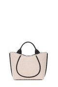 KATRINA MINI TOTE NO2 BOUCLE WOOL NAPPA IN PUMICE AND BLACK