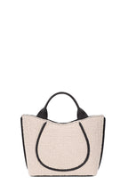 KATRINA MINI TOTE NO2 BOUCLE WOOL NAPPA IN PUMICE AND BLACK
