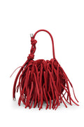 INA MINI POTLI FRINGE NAPPA IN RED