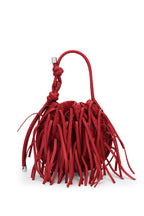 INA MINI POTLI FRINGE NAPPA IN RED