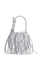 INA MINI POTLI FRINGE CRINKLE IN SILVER