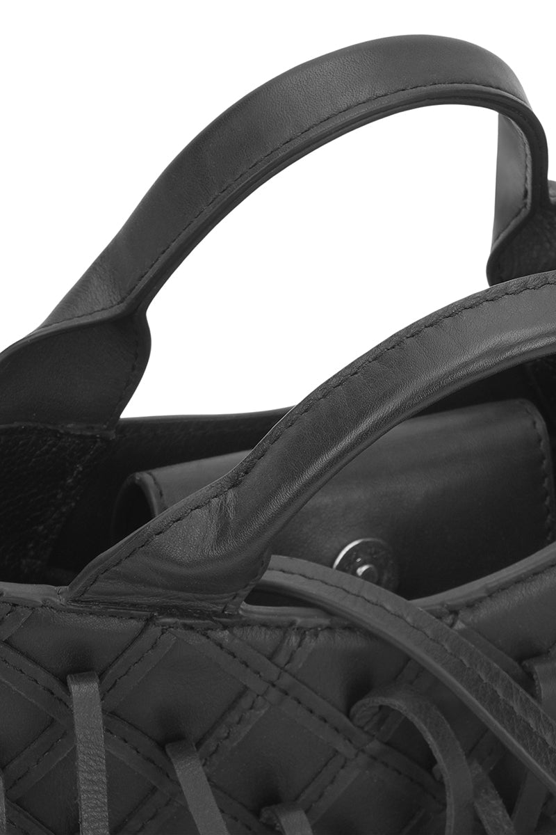 KATRINA MINI TOTE NO2 FRINGE NAPPA IN BLACK