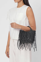 KATRINA MINI TOTE NO2 FRINGE NAPPA IN BLACK