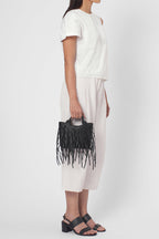 KATRINA MINI TOTE NO2 FRINGE NAPPA IN BLACK