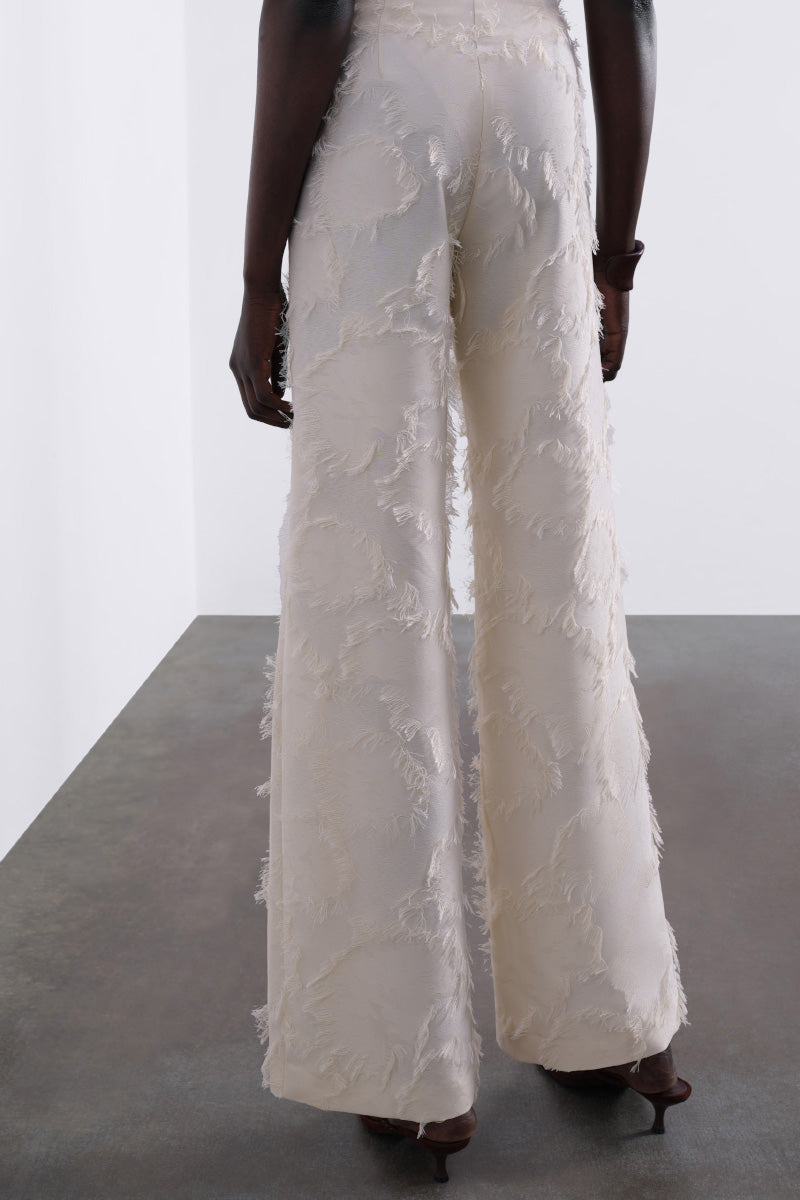 JORA FRINGE TROUSERS IN CREAM